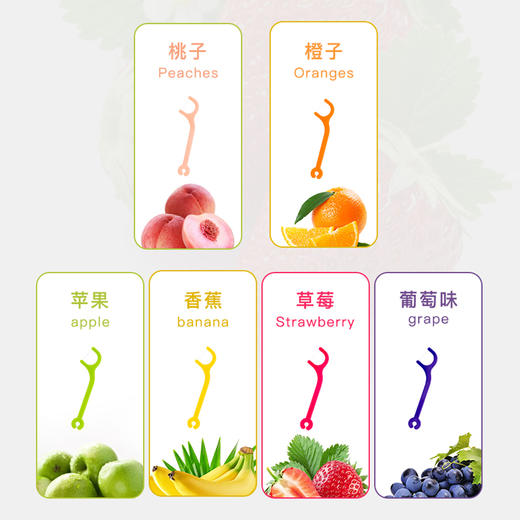 Yucca儿童水果牙线多种水果口味独立包装 商品图2