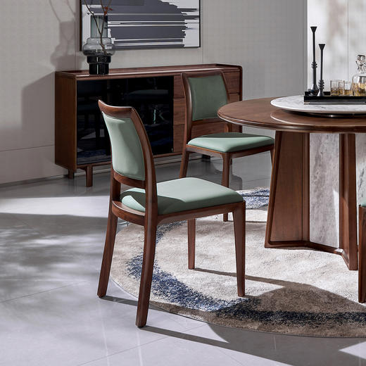 【现代风-CY314餐椅】现代风/餐厅/北美黑胡桃木/实木+超纤皮餐椅 商品图0