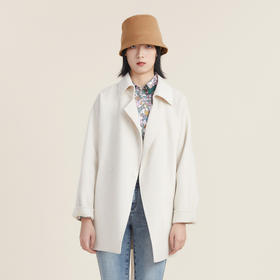 【高端系列】谜底2022秋新款时尚西装领宽松毛呢大衣女223GD1131