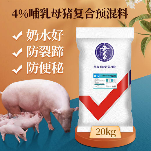 【整吨更优惠】华畜4%哺乳母猪复合预混料饲料20kg 奶水好防蹄裂防便秘 商品图0