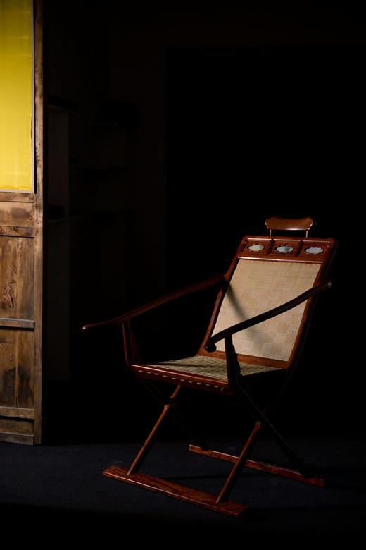 红桥红  家具严选  缅甸花梨（大果紫檀）【嘉木堂 编藤云石 春宫椅】醉翁椅 商品图2