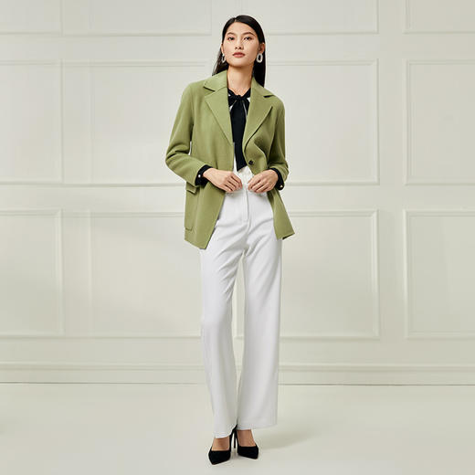 EITIE爱特爱新款纯羊毛系带收腰百搭气质外套大衣6814506 商品图3