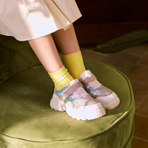 非质量问题不退哦~PB活泼撞色摩登鞋带复古老爹鞋 商品图0