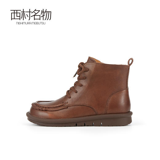 西村名物2022新款休闲小皮鞋单靴舒适潮流休闲百搭马丁靴女45271 商品图1