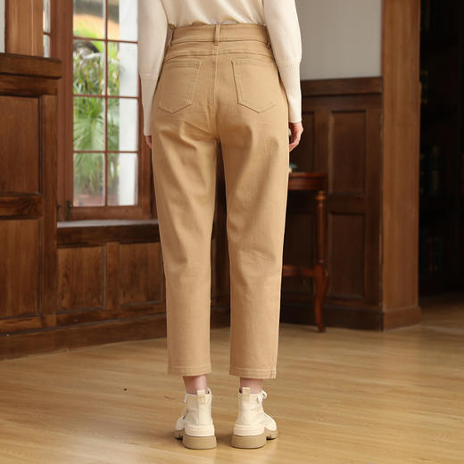 Famecoco范可儿直筒纯棉休闲裤秋冬显瘦设计师小众裤子女F225GA027 商品图4