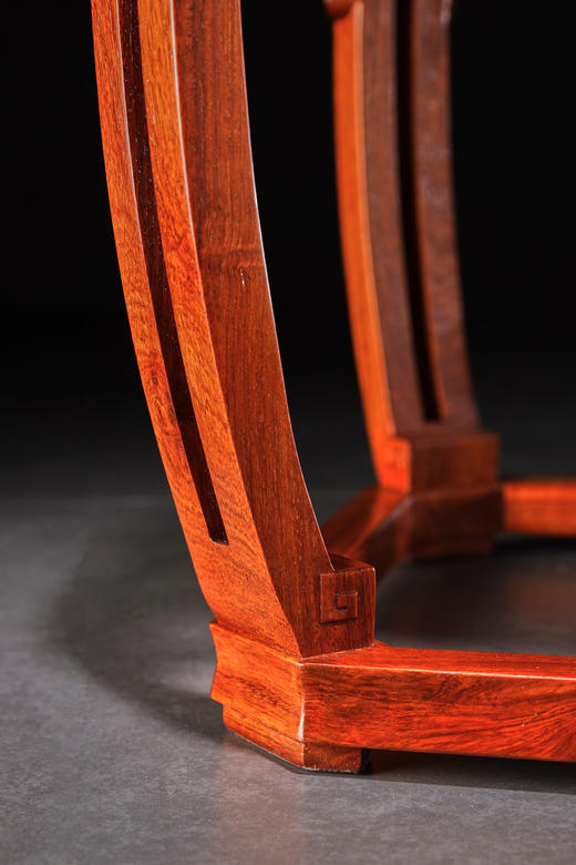 红桥红  家具严选  缅甸花梨（大果紫檀）【云石面 仿故宫文竹方凳】 商品图4
