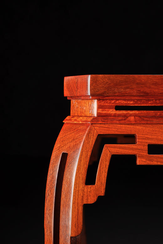 红桥红  家具严选  缅甸花梨（大果紫檀）【云石面 仿故宫文竹方凳】 商品图3