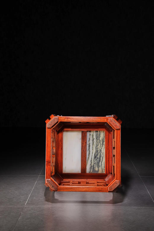 红桥红  家具严选  缅甸花梨（大果紫檀）【云石面 仿故宫文竹方凳】 商品图8