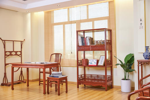 红桥红  家具严选  缅甸花梨（大果紫檀）【178 上博复刻品字栏杆 书架】 商品图3