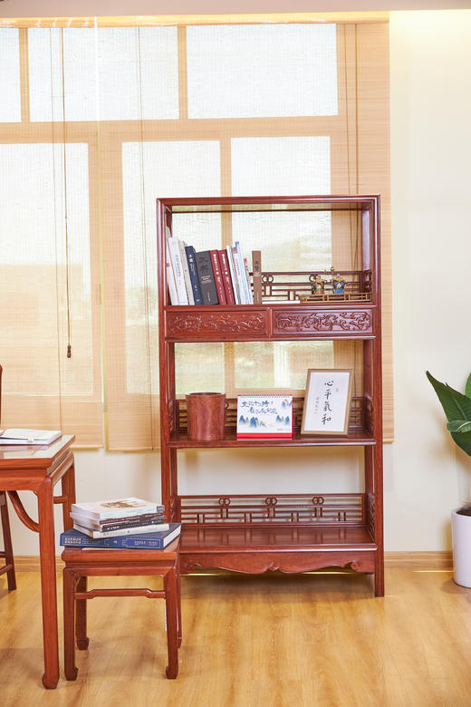 红桥红  家具严选  缅甸花梨（大果紫檀）【178 上博复刻品字栏杆 书架】 商品图5