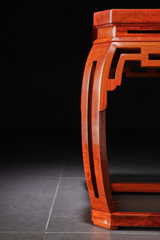 红桥红  家具严选  缅甸花梨（大果紫檀）【云石面 仿故宫文竹方凳】 商品图2