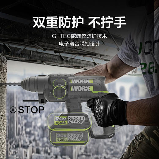 威克士锂电充电电锤WU387电动冲击钻打混凝土大功率电动工具 商品图2