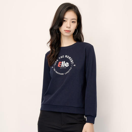 ELLE Active 新款女士圆领卫衣品牌主题印花套头衫 商品图1