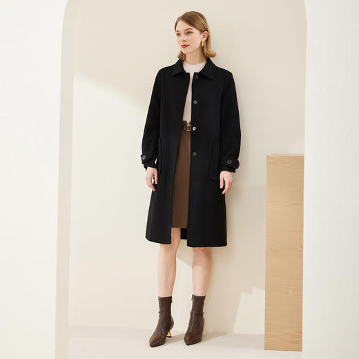 MH9H4斯尔丽瑟俪2022年冬上新商场同款优雅法式宫廷风娃娃领宽松大衣 商品图2