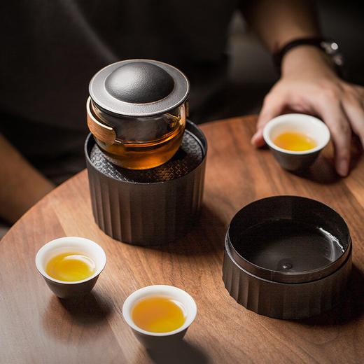 旅行茶具快客杯一壶三杯功夫茶壶陶瓷便携式户外茶具泡茶套装简约 伊-ET快客（太白色） 商品图2