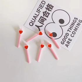 长杆爱心蜡烛（6支装）（仅随蛋糕一起配送）