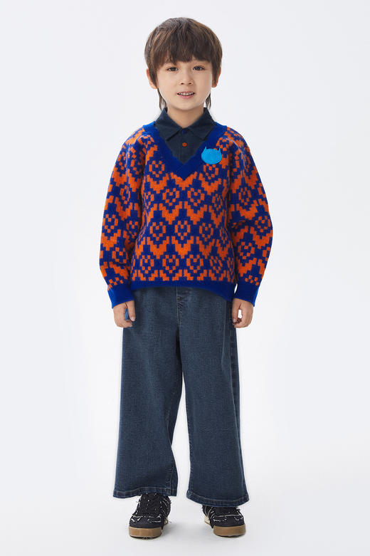 JNBY  22年冬款  薄绒弹性牛仔长裤  1M0E12370 商品图0