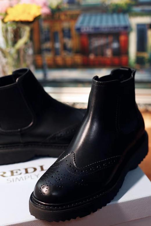 国货优品系列经典款布洛克雕花女踝靴DAY STYLE990黑色哑光（超轻款） 商品图10