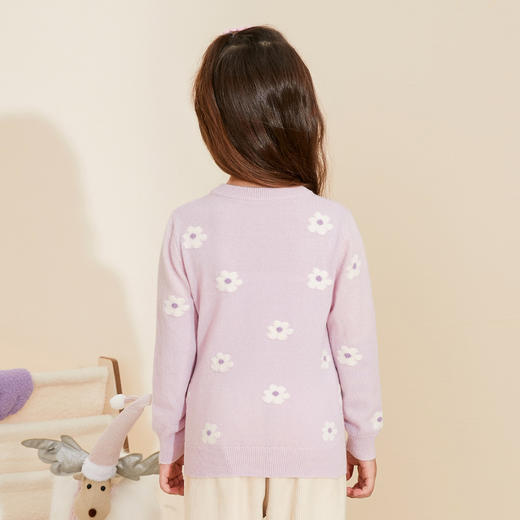 【女童花驼提花羊绒衫】羊绒世家秋冬新品女宝100%山羊绒衫内搭保暖毛衣 商品图5