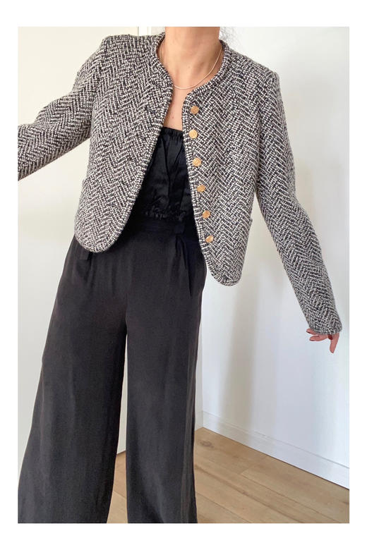 Viktoria Chan｜AW22030 Zaya tweed jacket 黑白呢短外套 商品图7