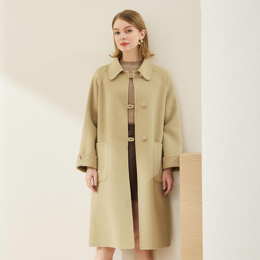 MH9E1斯尔丽瑟俪2022年冬上新商场同款优雅简约慵懒风H版长款大衣外套 商品图2