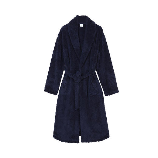 都市丽人都市锋尚轻松浴室男士法兰绒单件袍北极绒提花厚家居服单件袍睡衣FH27H7 商品图4