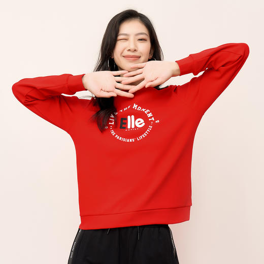 ELLE Active 新款女士圆领卫衣品牌主题印花套头衫 商品图11