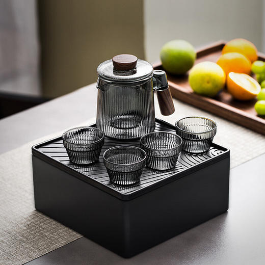 便携式茶具套装旅行功夫茶壶户外泡茶玻璃快客杯收纳盒子车载茶具 伊-心悦（透明）旅行茶具-车载 商品图2