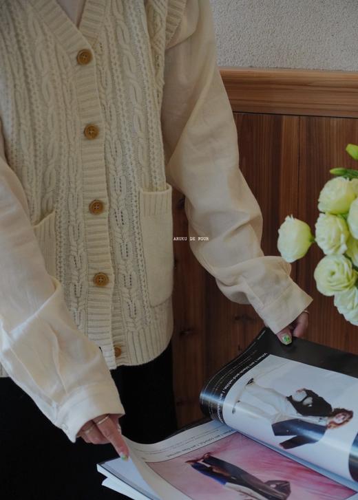 Yarra奶白棕色背心毛衣 商品图8