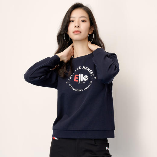 ELLE Active 新款女士圆领卫衣品牌主题印花套头衫 商品图2