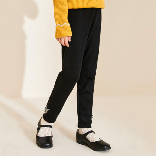 【女童加绒保暖打底裤】22年秋冬新款女童小直筒修身打底裤舒适保暖裤子 商品图3