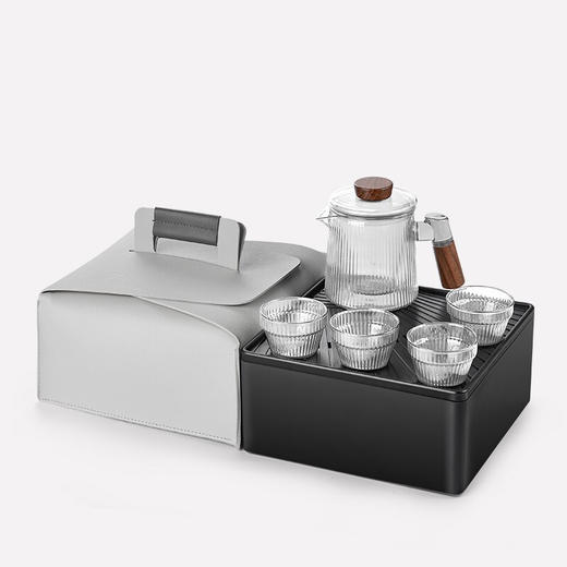 便携式茶具套装旅行功夫茶壶户外泡茶玻璃快客杯收纳盒子车载茶具 伊-心悦（透明）旅行茶具-车载 商品图0