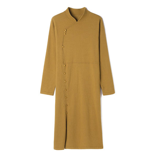 立领旗袍针织过膝配大衣打底毛衣裙CC-E-8509 商品图4