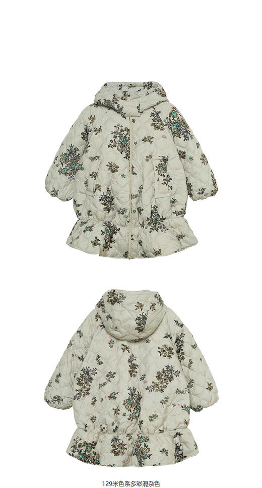 JNBY   22年冬款  传统花卉中长款羽绒服  1M0C11880 商品图9