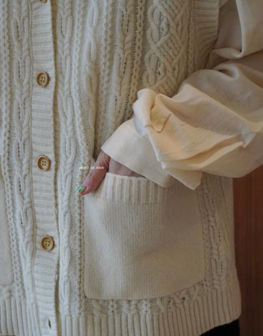 Yarra奶白棕色背心毛衣 商品图7