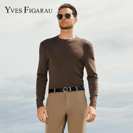 YvesFigarau伊夫·费嘉罗秋冬新款100%绵羊毛休闲长袖毛衫941107 商品图0