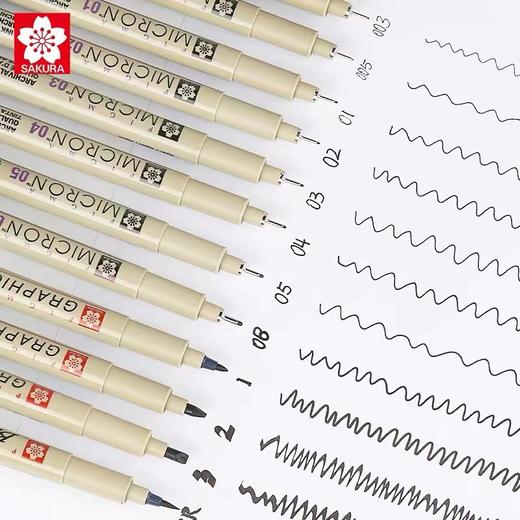 日本进口SAKURA樱花针管笔美术防水勾线笔速写绘图笔手绘笔水彩绘画墨线漫画线描马克描边描线简笔画 商品图1
