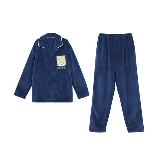 都市丽人都市锋尚生活家居男士长毛绒套装北极绒厚家居服长袖睡衣FH21H1 商品图3