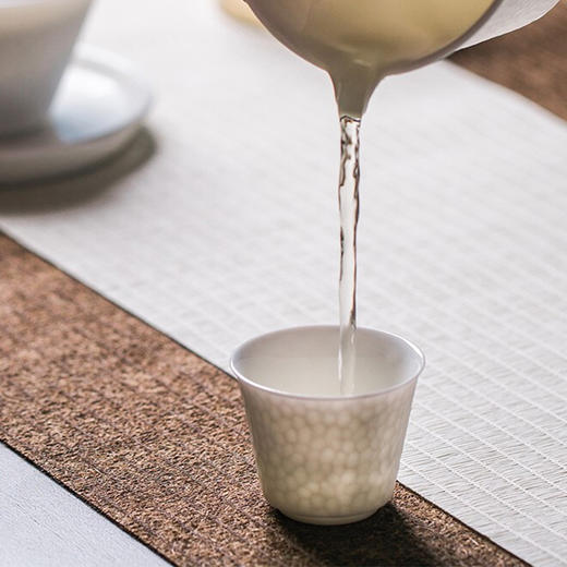 白瓷茶具套装家用客厅陶瓷盖碗茶杯整套办公室会客泡茶礼盒装 月白茶具套装 商品图5