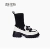西村名物22年秋冬新款学院风弹力袜靴乐福鞋松糕鞋厚底增高皮鞋45221 商品缩略图3
