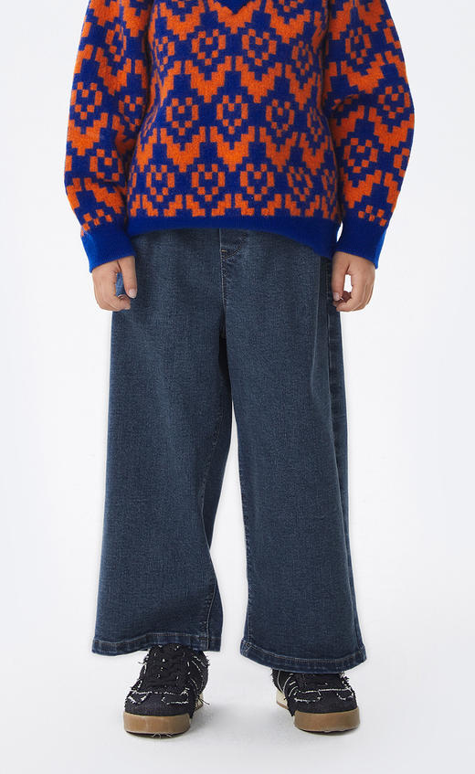 JNBY  22年冬款  薄绒弹性牛仔长裤  1M0E12370 商品图6