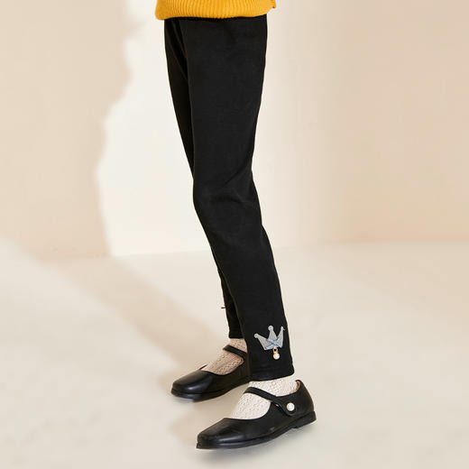 【女童加绒保暖打底裤】22年秋冬新款女童小直筒修身打底裤舒适保暖裤子 商品图2