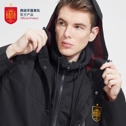 西班牙国家队官方商品丨防风防雨三合一冲锋衣保暖夹克运动外套 商品图2