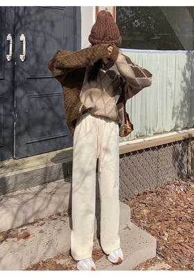 【加厚加绒】秋冬阔腿裤 修身显瘦 高腰直筒裤垂坠感长裤百搭休闲裤