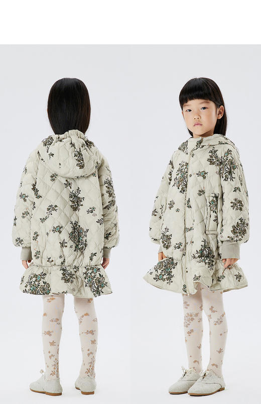 JNBY   22年冬款  传统花卉中长款羽绒服  1M0C11880 商品图7