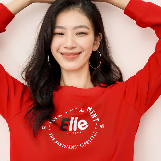 ELLE Active 新款女士圆领卫衣品牌主题印花套头衫 商品图8
