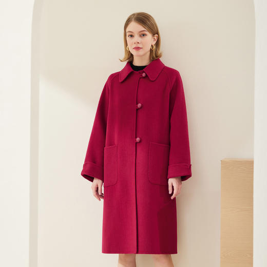 MH9E1斯尔丽瑟俪2022年冬上新商场同款优雅简约慵懒风H版长款大衣外套 商品图0