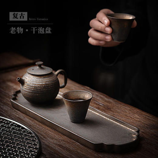 粗陶茶盘陶瓷长方形干泡小茶台 商品图2