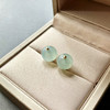冰种翡翠珠子耳钉18k黄金镶嵌 商品缩略图4