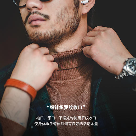 工装精选美式休闲纯色高领毛衣保暖翻领基础款打底针织衫男士秋冬 商品图2